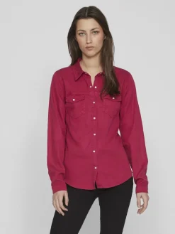 Jeansbluse cerise