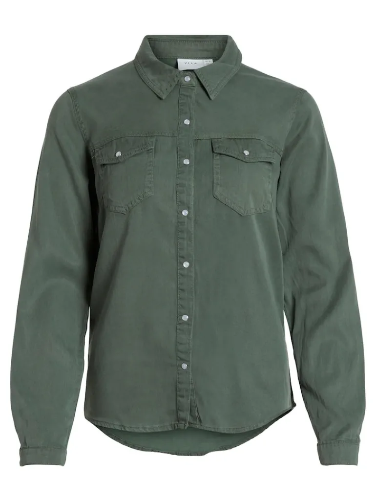 Jeansbluse duck green