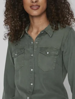 Jeansbluse duck green