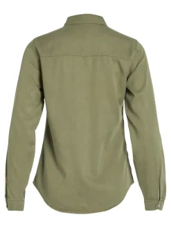 Jeansbluse dunkelgrün2