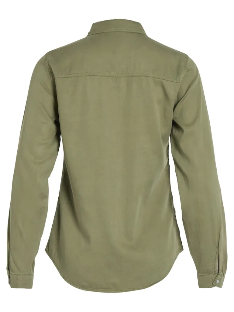 Jeansbluse dunkelgrün2