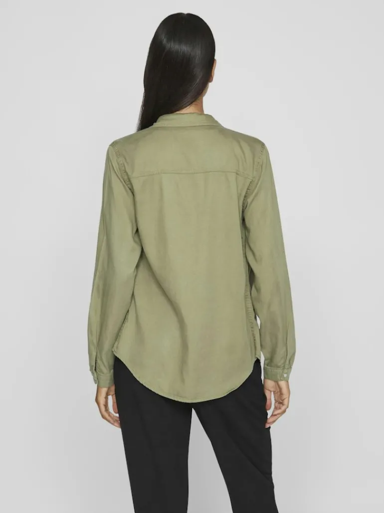 Jeansbluse dunkelgrün2