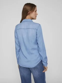 Jeansbluse medium blue denim