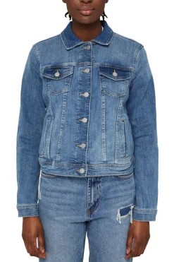 Jeansjacke im Used-Look blue light washed