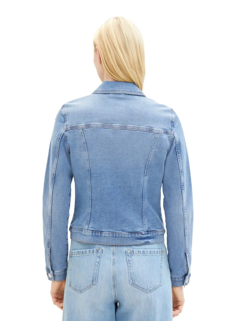 Jeansjacke mit Bio-Baumwolle light stone blue denim