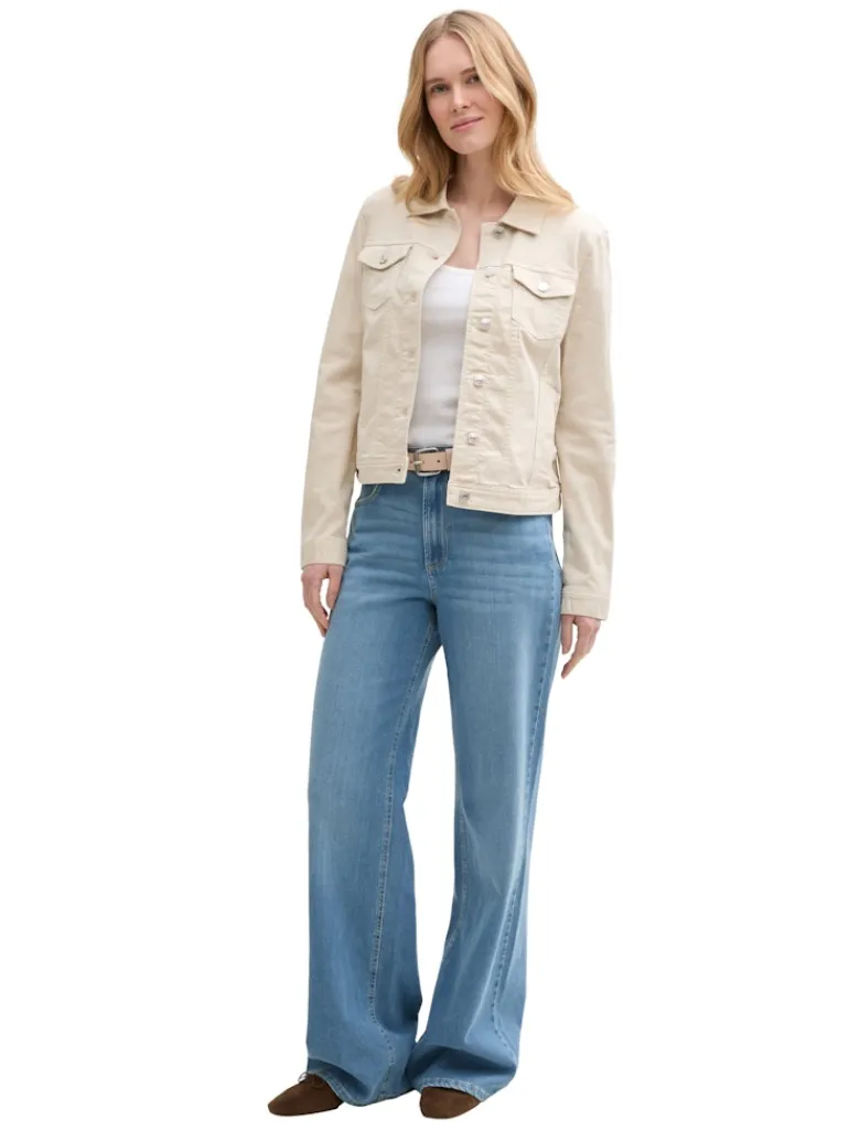 Jeansjacke mit Eingriffstaschen sand stone beige