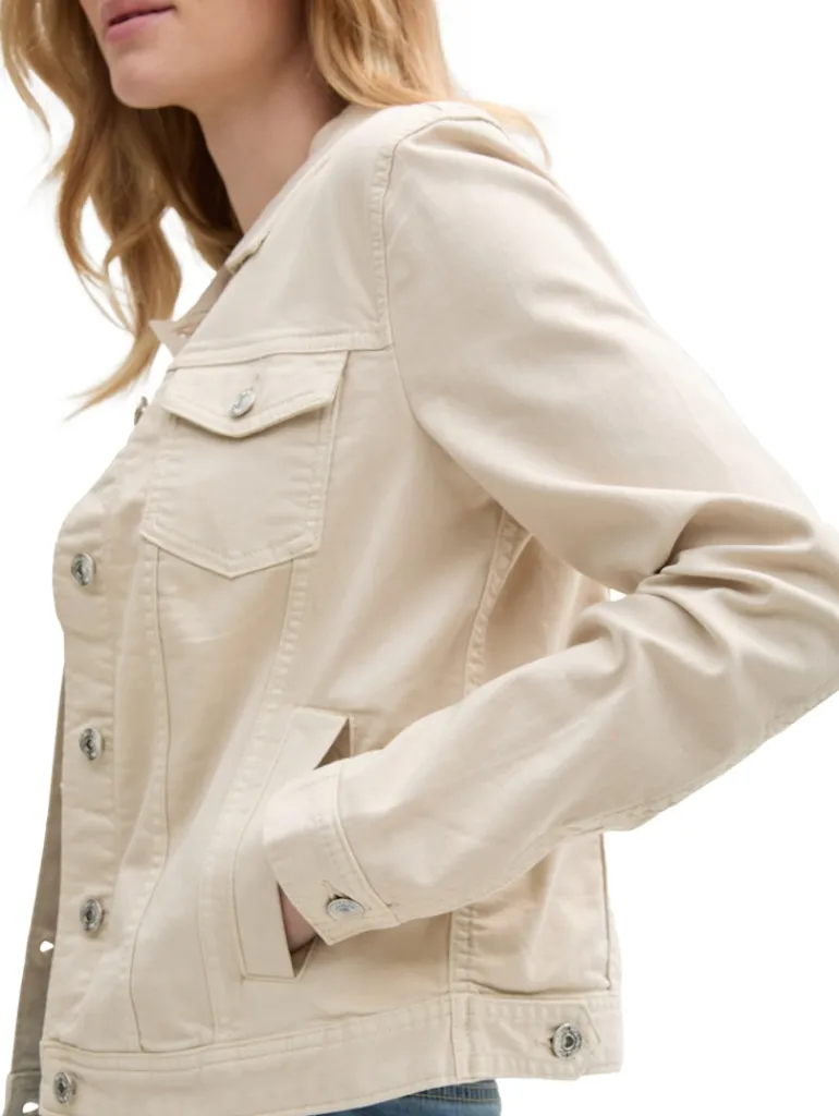 Jeansjacke mit Eingriffstaschen sand stone beige