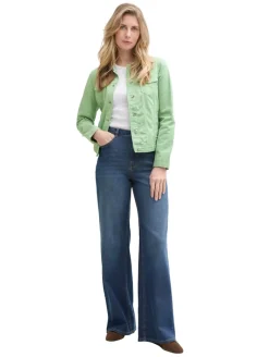 Jeansjacke mit Eingriffstaschen true green