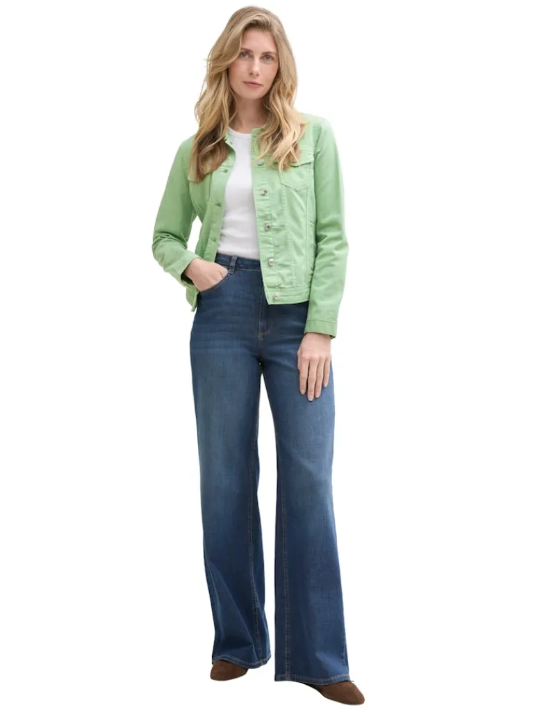 Jeansjacke mit Eingriffstaschen true green