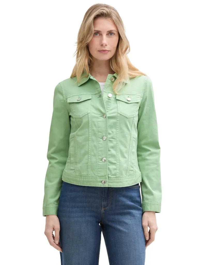Jeansjacke mit Eingriffstaschen true green