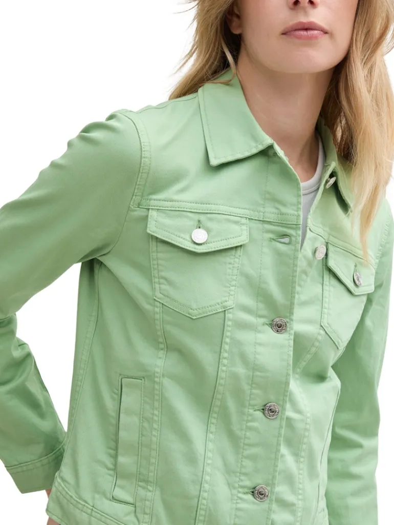 Jeansjacke mit Eingriffstaschen true green