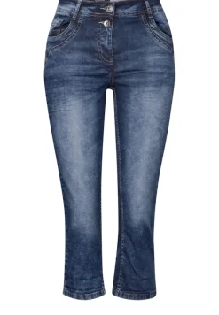 3/4 Jeans mid blue used wash