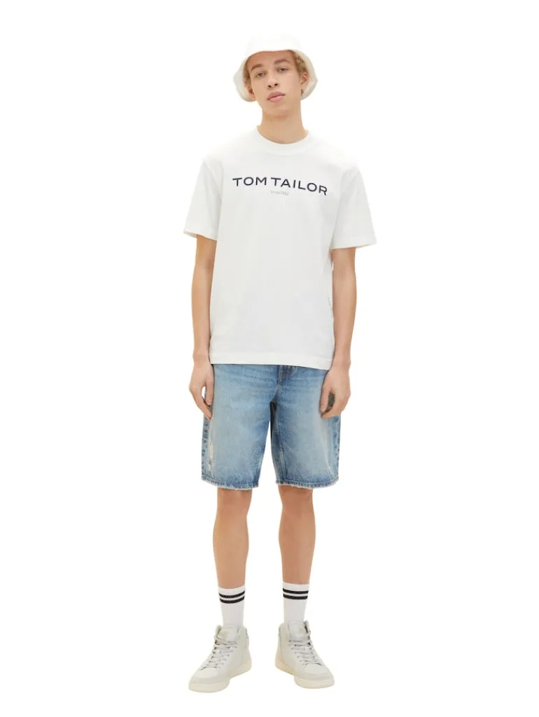 Jeansshorts destroyed light stone blue den