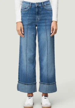 Jeans weites Bein mit Umschlag 28 Inch blue used denim