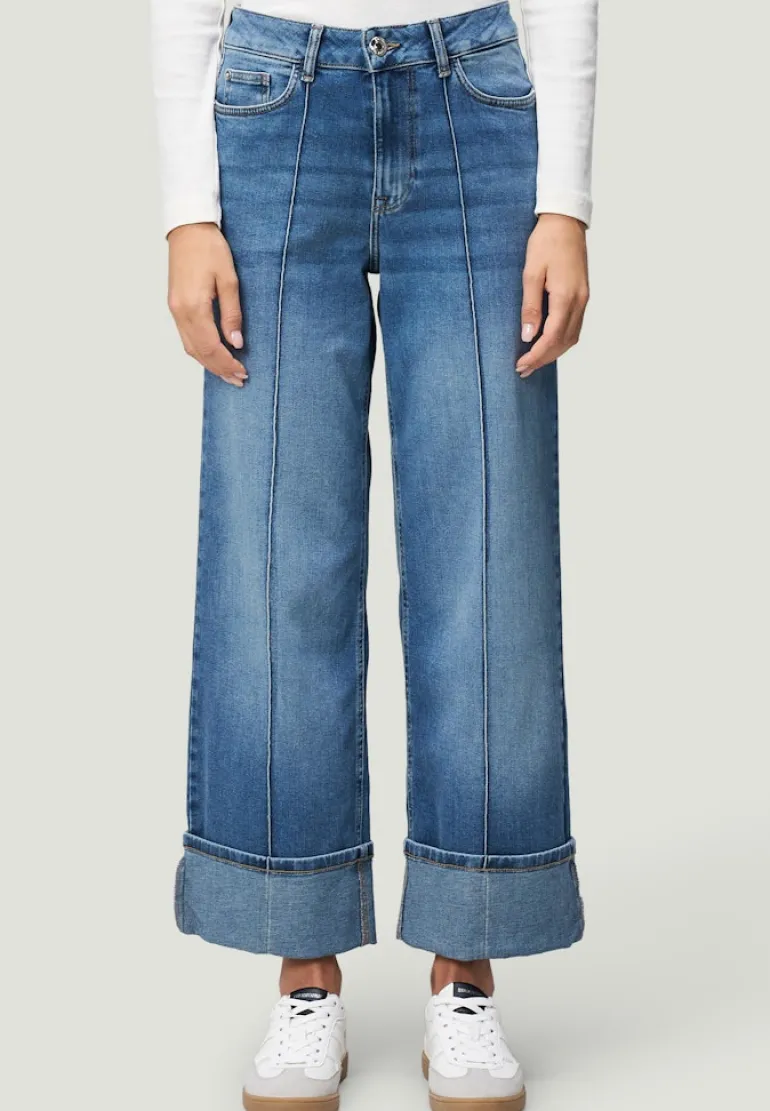 Jeans weites Bein mit Umschlag 28 Inch blue used denim