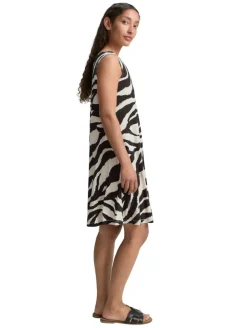 Jersey Kleid mit Rückendetail abstract beige zebra