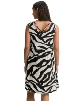 Jersey Kleid mit Rückendetail abstract beige zebra