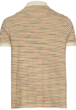Jersey Poloshirt mit Multicolour-Streifen beige