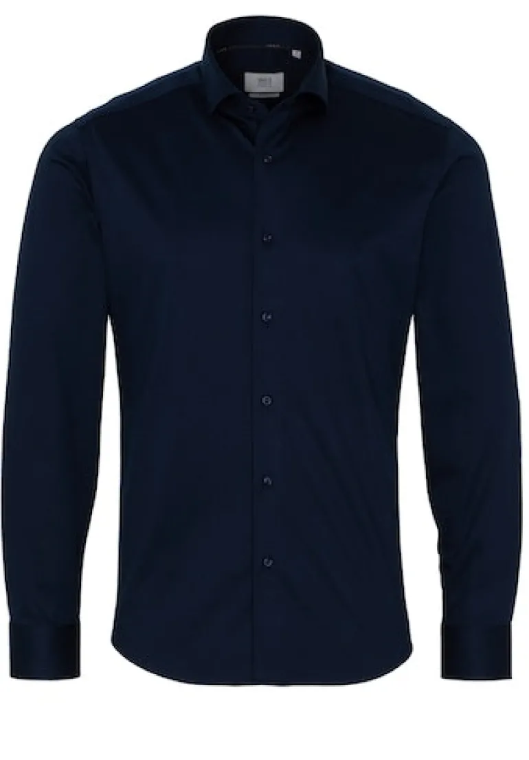 Jersey Shirt Jersey Langarm blau2
