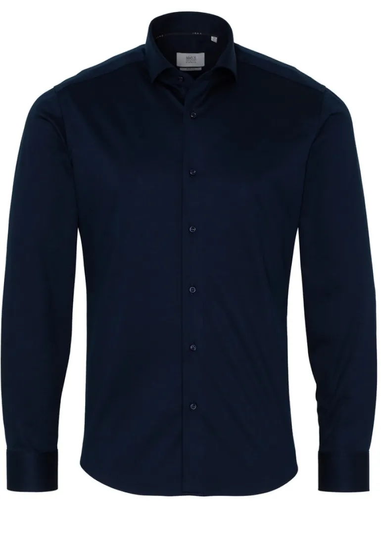 Jersey Shirt Jersey Langarm blau2