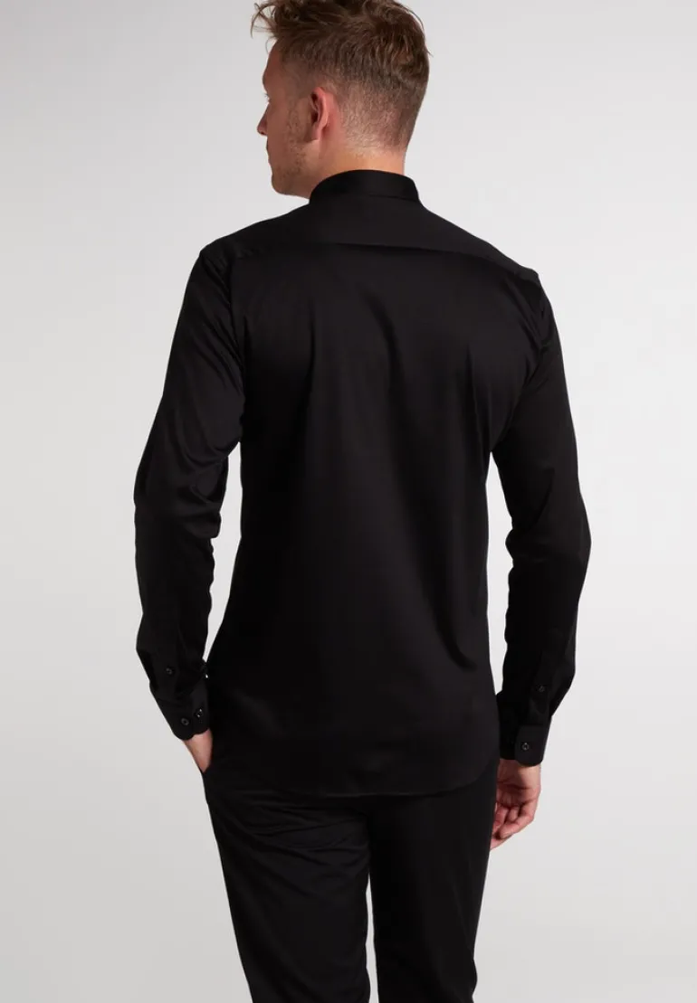 Jersey Shirt Jersey Langarm schwarz