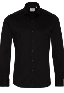 Jersey Shirt Jersey Langarm schwarz