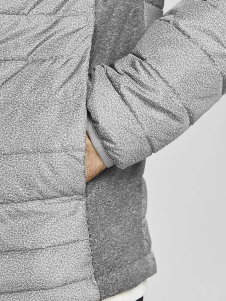 JJEACE SPRING PUFFER COLLAR SN light grey melange