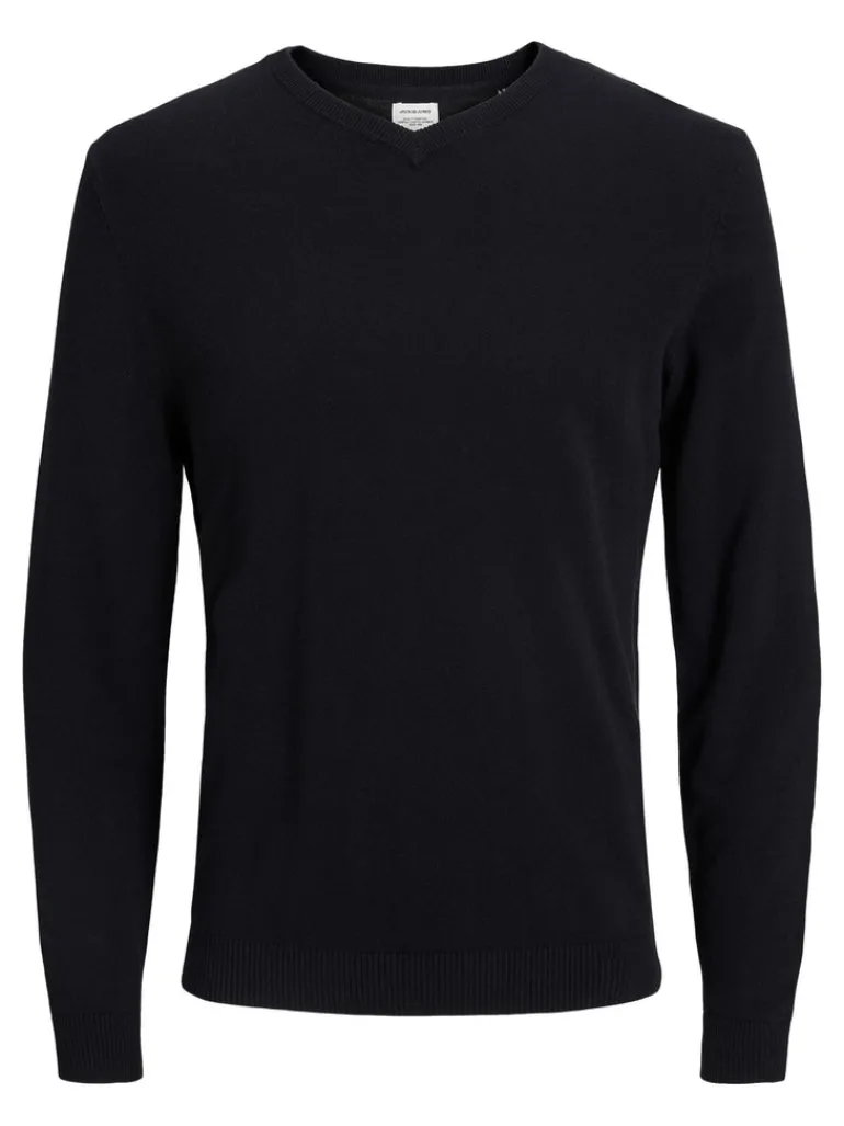 JJEBASIC KNIT V-NECK NOOS black
