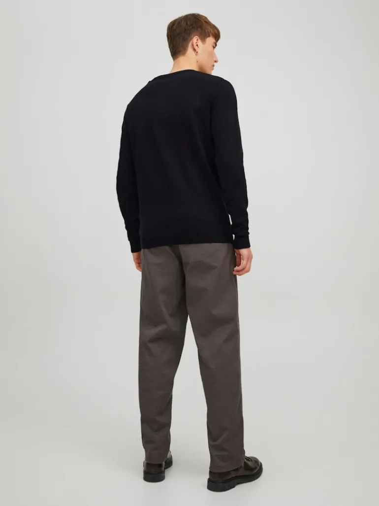 JJEBASIC KNIT V-NECK NOOS black