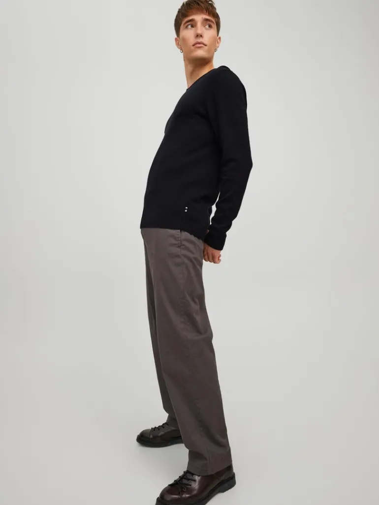 JJEBASIC KNIT V-NECK NOOS black