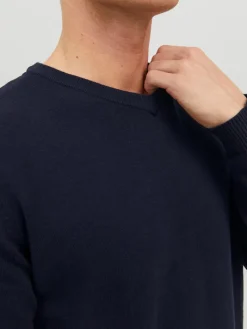 JJEBASIC KNIT V-NECK NOOS navy blazer1