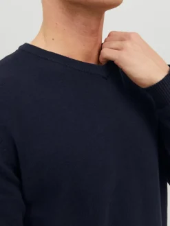 JJEBASIC KNIT V-NECK NOOS navy blazer1