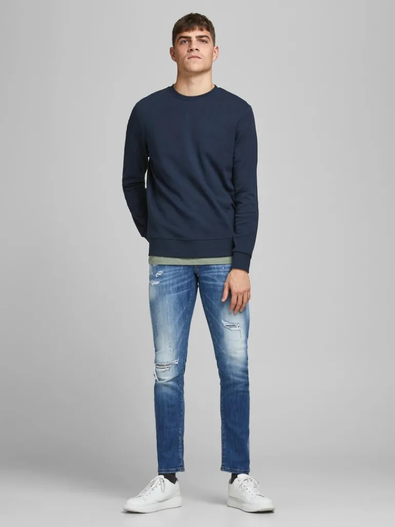 JJEBASIC SWEAT CREW NECK NOOS navy blazer