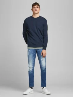 JJEBASIC SWEAT CREW NECK NOOS navy blazer