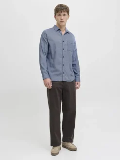 JJECLASSIC MELANGE SHIRT L/S NOOS faded denim
