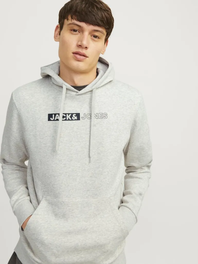 JJECORP LOGO SWEAT HOOD PLAY NOOS white melange