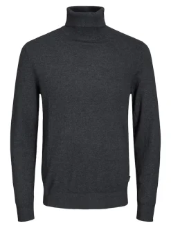 JJEEMIL KNIT ROLL NECK NOOS dark grey melange