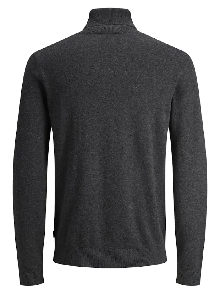 JJEEMIL KNIT ROLL NECK NOOS dark grey melange