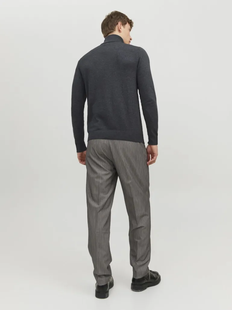 JJEEMIL KNIT ROLL NECK NOOS dark grey melange