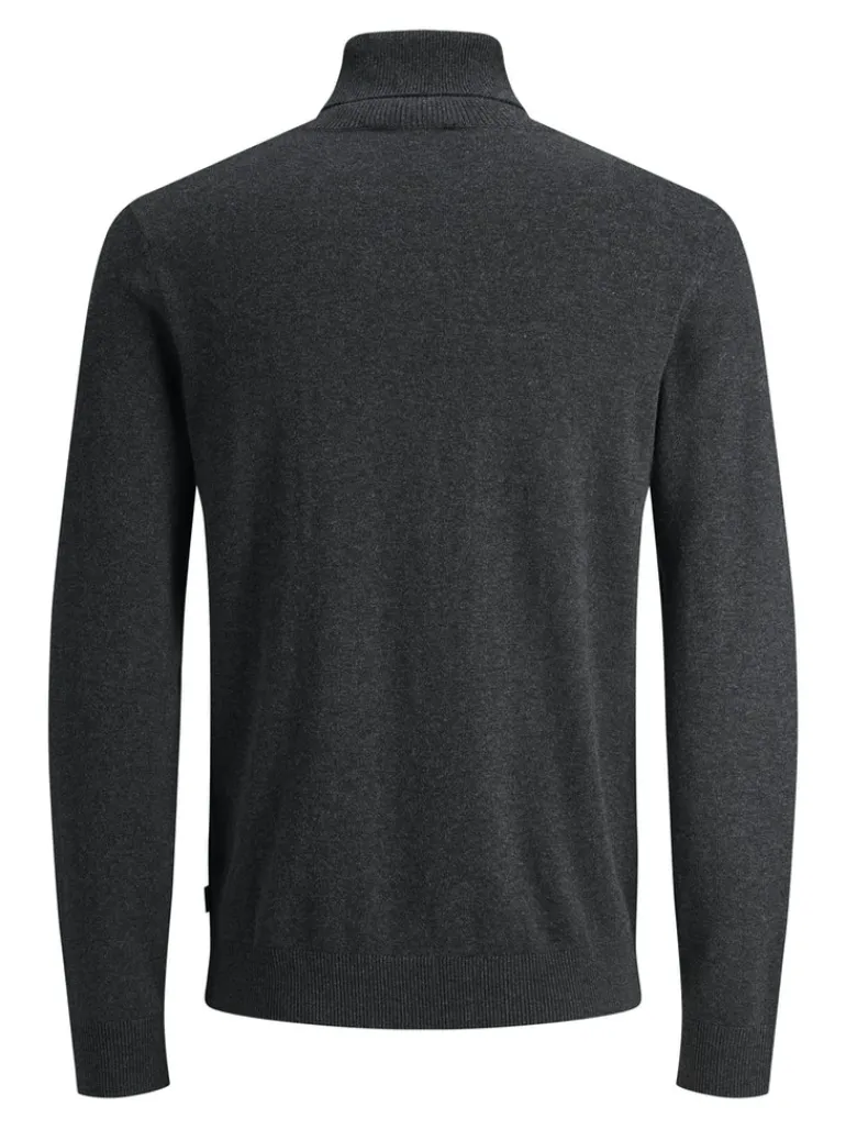JJEEMIL KNIT ROLL NECK NOOS dark grey melange
