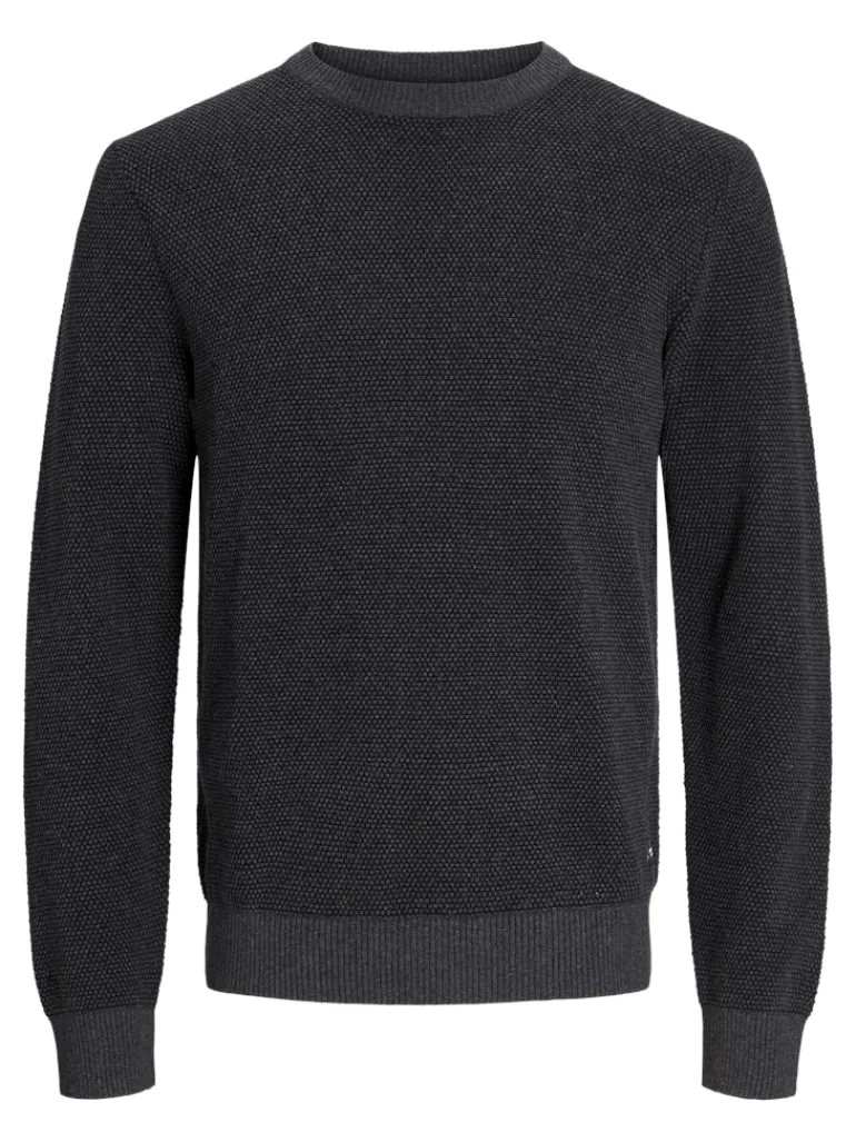JJEGLOBE KNIT CREW NECK NOOS dark grey melange