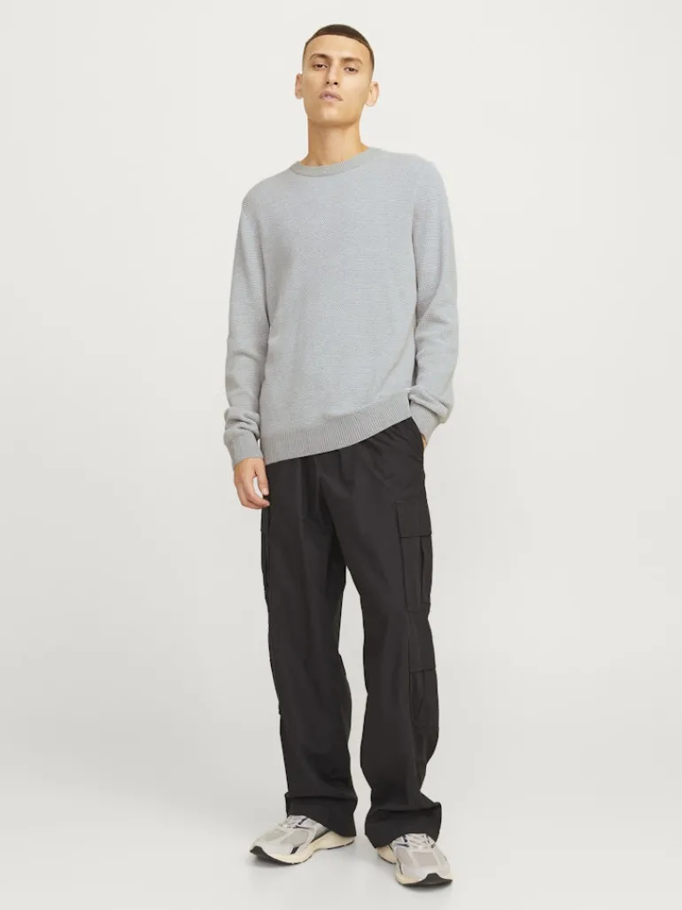 JJEGLOBE KNIT CREW NECK NOOS light grey melange