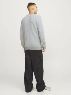 JJEGLOBE KNIT CREW NECK NOOS light grey melange
