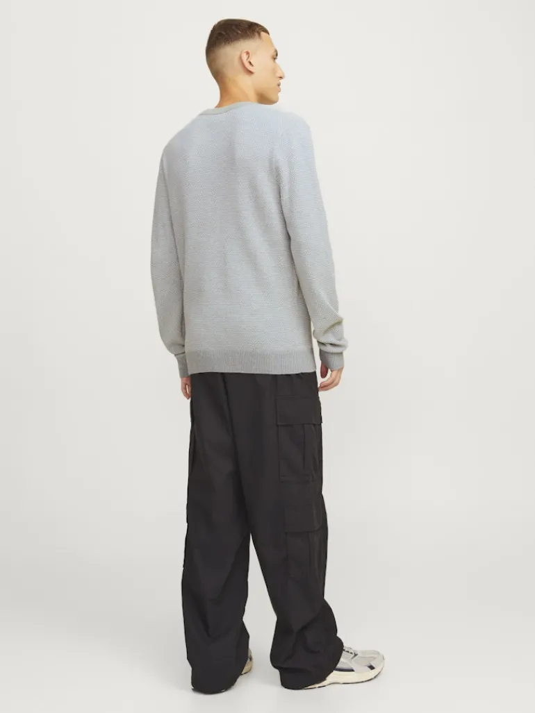 JJEGLOBE KNIT CREW NECK NOOS light grey melange