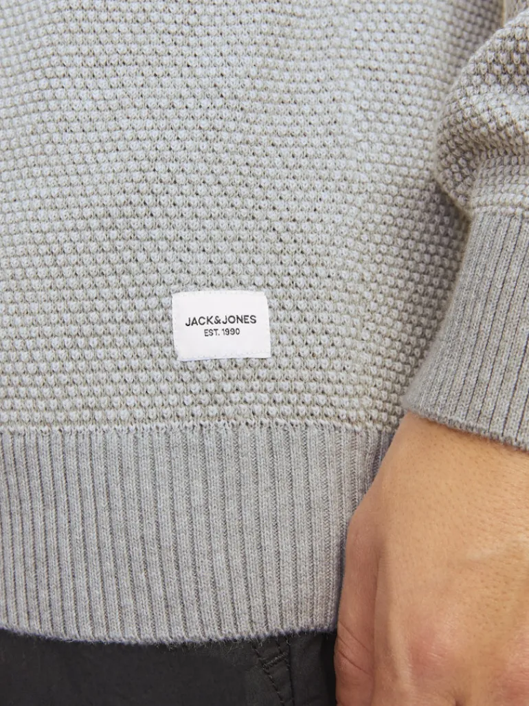 JJEGLOBE KNIT CREW NECK NOOS light grey melange