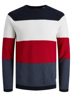 JJEGUSTAV KNIT CREW NECK NOOS true red