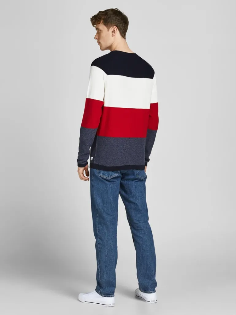 JJEGUSTAV KNIT CREW NECK NOOS true red