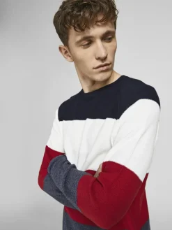 JJEGUSTAV KNIT CREW NECK NOOS true red
