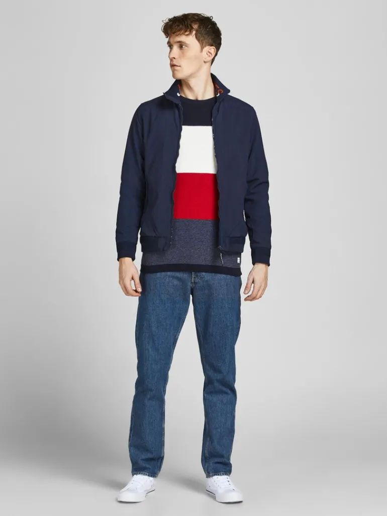 JJEGUSTAV KNIT CREW NECK NOOS true red