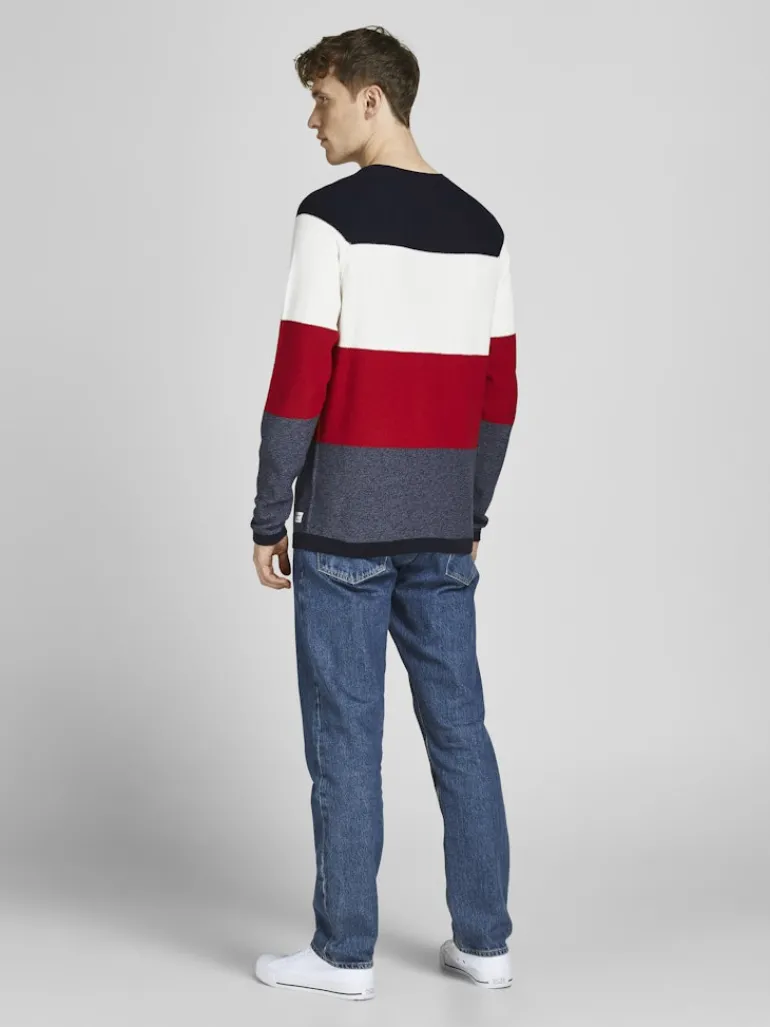 JJEGUSTAV KNIT CREW NECK NOOS true red